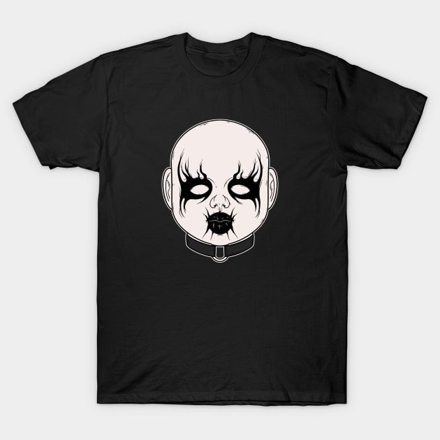 Black Metal Doll Head T-Shirt by chiaraLBart